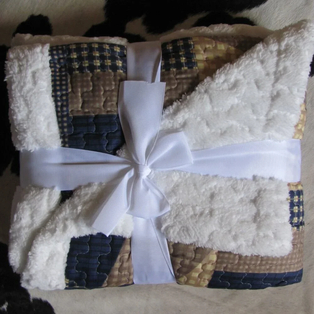 VIRAH  BELLA   QUILTED SHERPA  THROW COLLECTION NWT